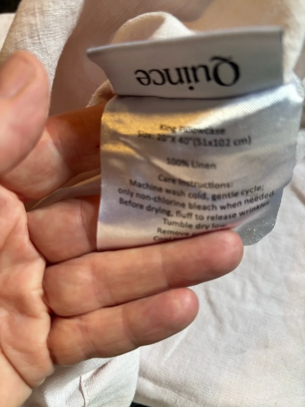 Quince Blush Pink Linen pillow cases pair - Picture 3 of 4